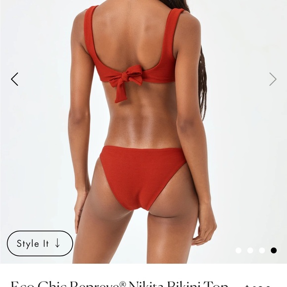 Orange Ribbed Bikini Top - Picture 4 of 5